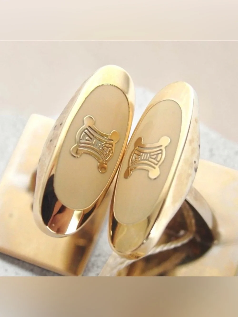 Celine Triomphe Two-Tone Cufflinks ✨🤩